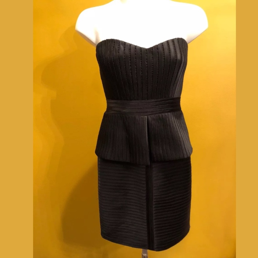 BCBG MaxAzria Karina Dress Black peplum size 4